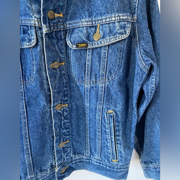 Vintage Lee Trucker Jean Jacket Zig Zag Stitch #153438 SZ S - Picture 6 of 15